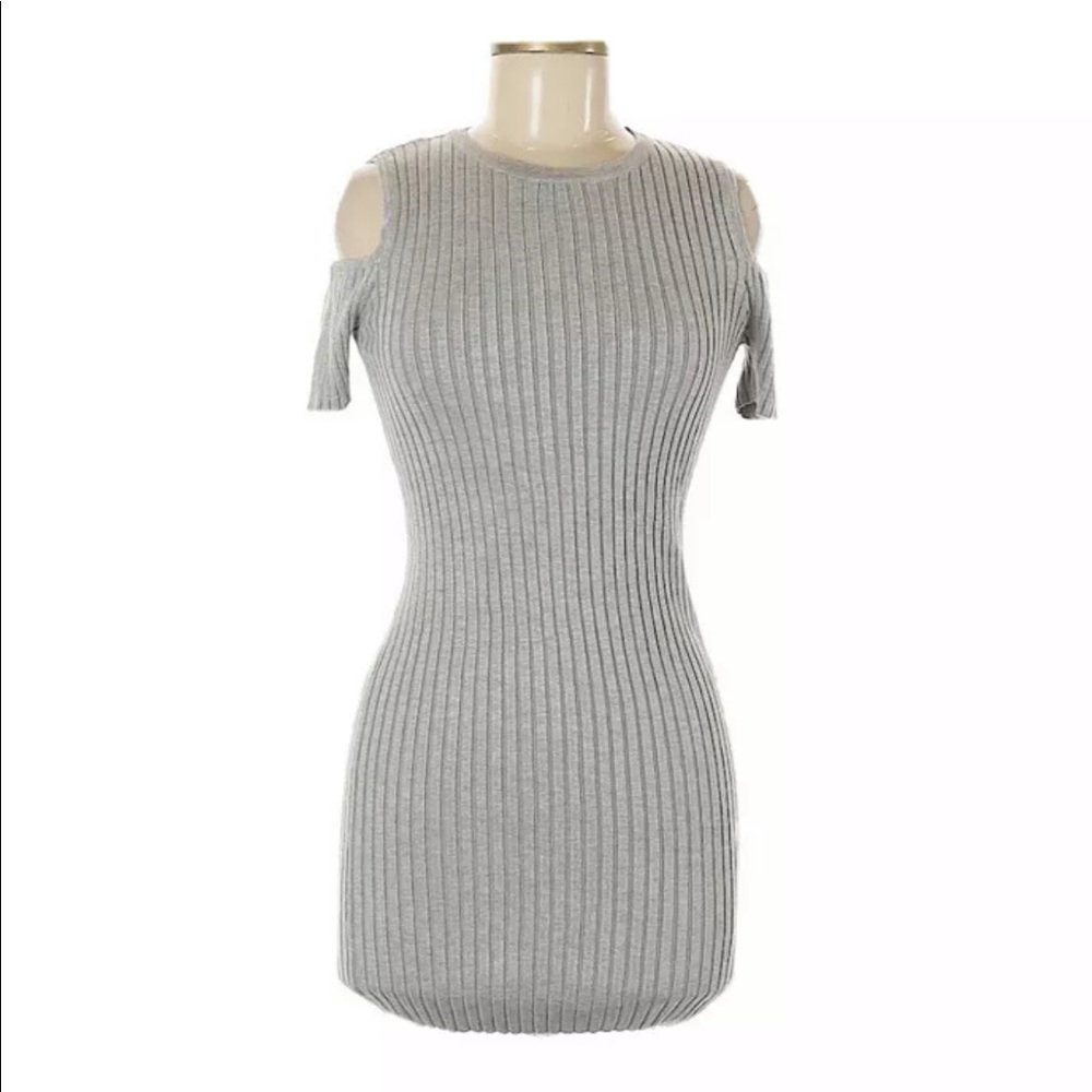 NEW! LF Seek The Label Gray Ribbed Mini Dress M
